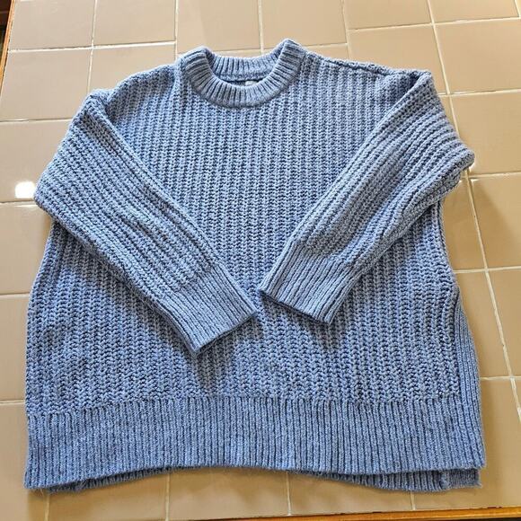 Aerie Oversized Chunky High Neck Blue Long Sweater. Size Small - Picture 3 of 8